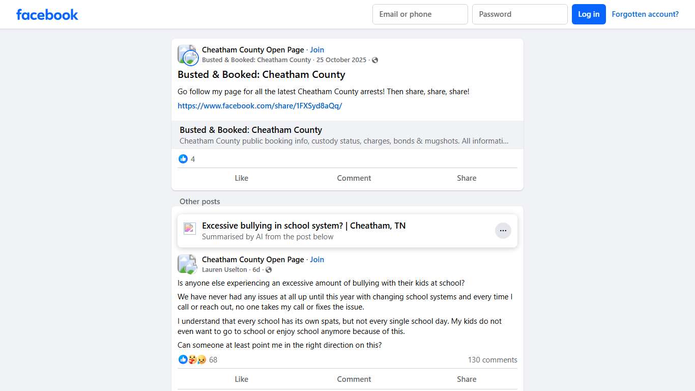 Cheatham County Open Page | Busted & Booked: Cheatham County | Facebook