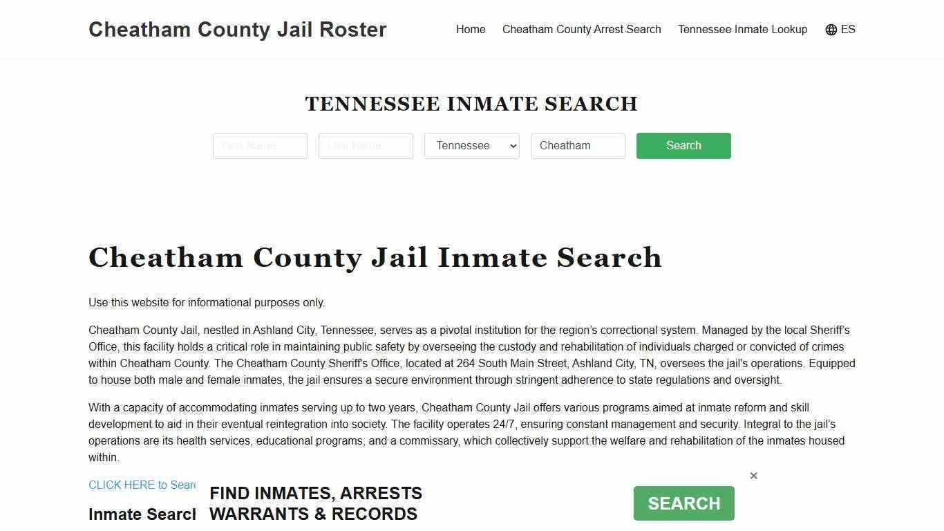 Cheatham County Jail Roster Lookup, TN, Inmate Search